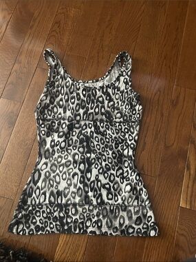 Teez-Her Leopard Print Black/Silver Shapewear - Size S-Excellent Condition